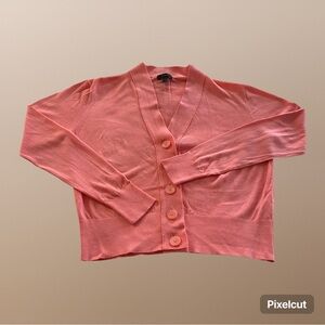 J Crew Coral Button-Up Sweater